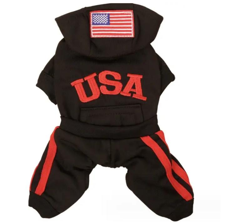 Костюм спортивный для собак теплый хлопковый L Черный (1B0173)