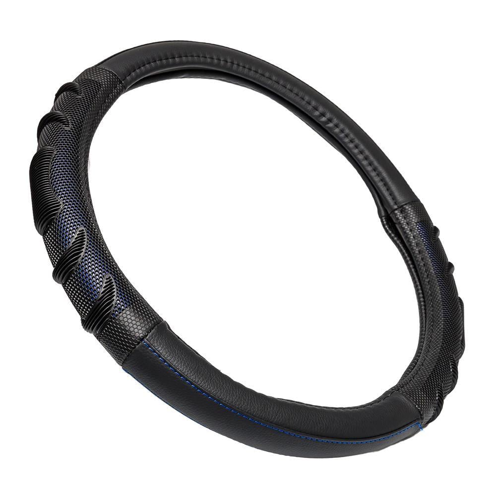 Чохол на кермо Elegant масажер синя нитка M 38 см Чорний (EL 115 051) Чохол на кермо Elegant масажер синя нитка M 38 см Чорний (EL 115 051)