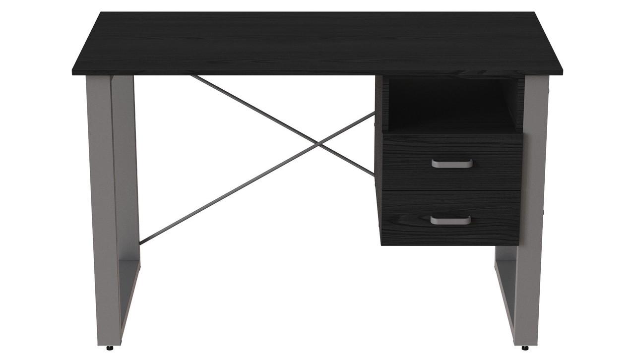Письмовий стіл із ящиками Ferrum-decor Оскар метал/ДСП 16 мм 750x1200x700 мм Сірий/Сосна Кембра (FRD-103270)
