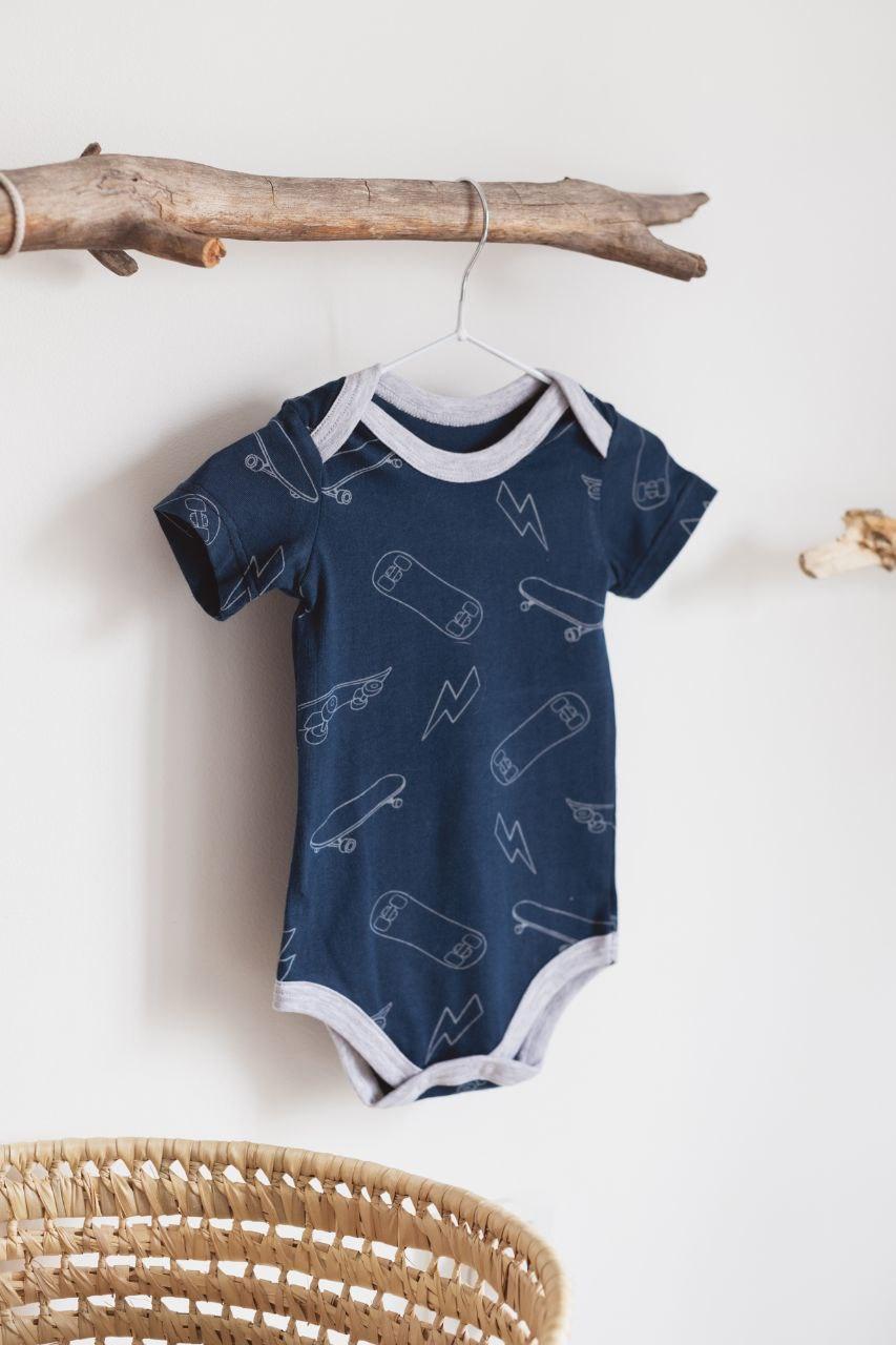 Боди стрейч кулир короткий рукав Скейт 68 см (2679505401)