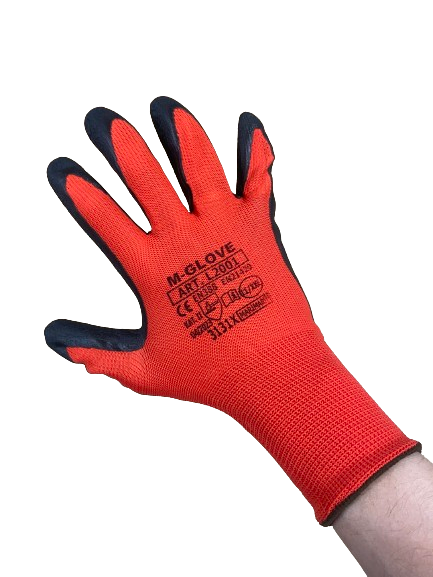 Рукавиці M-Glove прорезинені р. 11 Червоний/Чорний