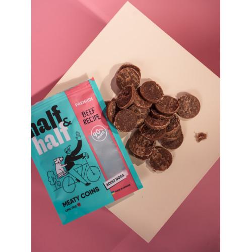 Ласощі для собак Half&Half у формі м'ясних монеток з яловичиною 100 г - фото 4 Ласощі для собак Half&Half у формі м'ясних монеток з яловичиною 100 г - фото 4