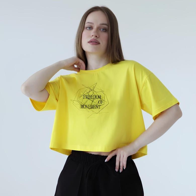 Кроп-топ женский GBI FTW-24-7 XXL Желтый (14186)