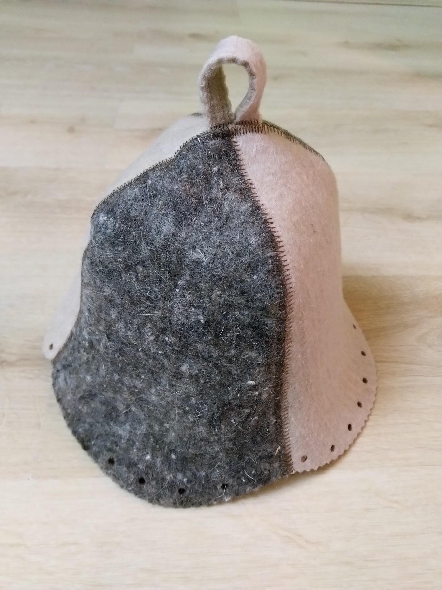 Шапка для бани и сауны Lider Вath hat войлок Серо-бежевый (27071984) - фото 2