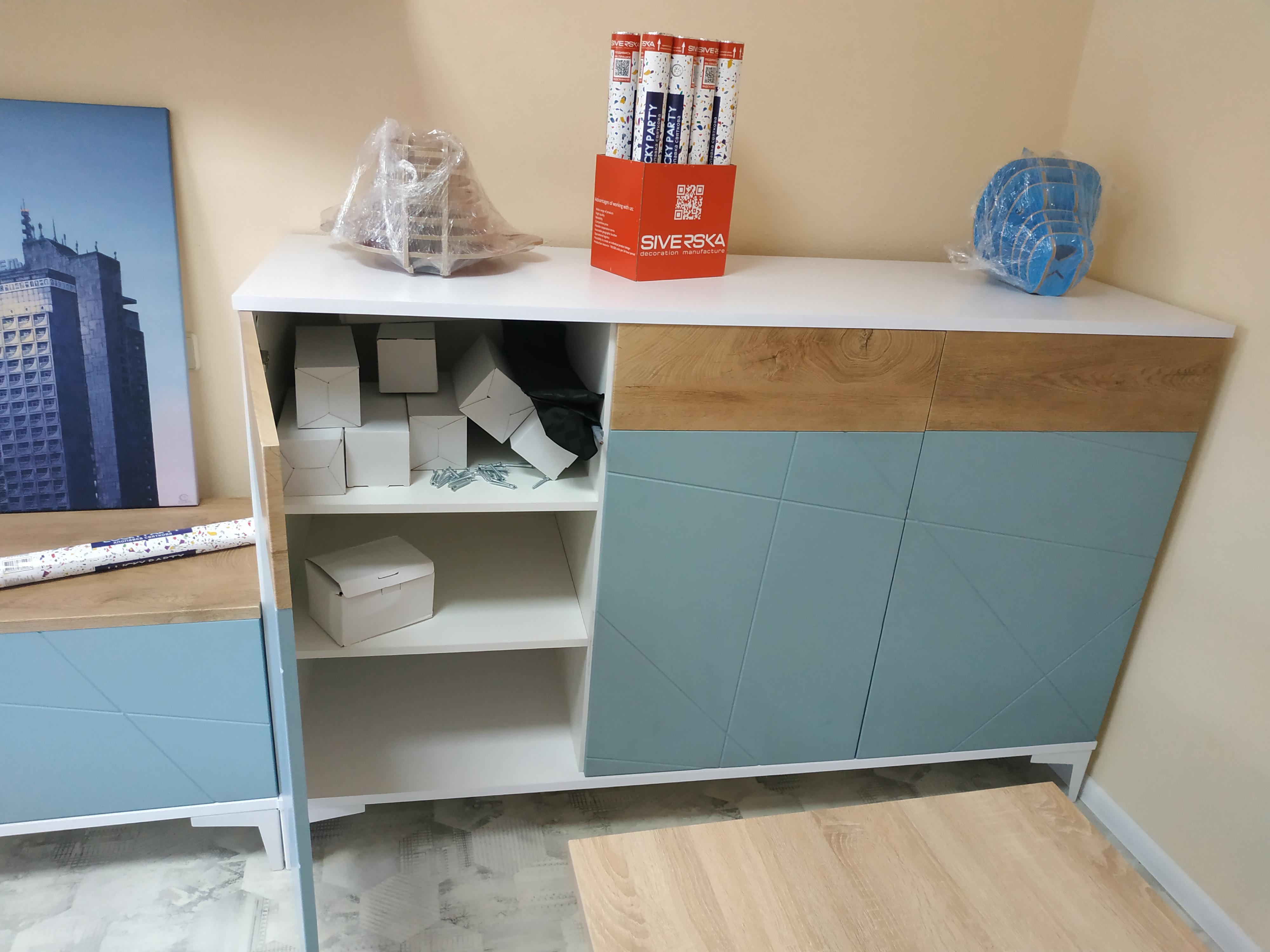 Тумба Греденція Т6 Picassa 1700x1100x550 мм Блакитна лагуна (GA106050302) - фото 3 Тумба Греденція Т6 Picassa 1700x1100x550 мм Блакитна лагуна (GA106050302) - фото 3