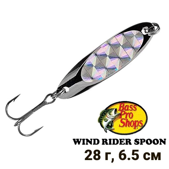 Блесна колеблющаяся Bass Pro Shops Wind Rider Spoon 28 г WR1-02 Chrome (7179) - фото 2