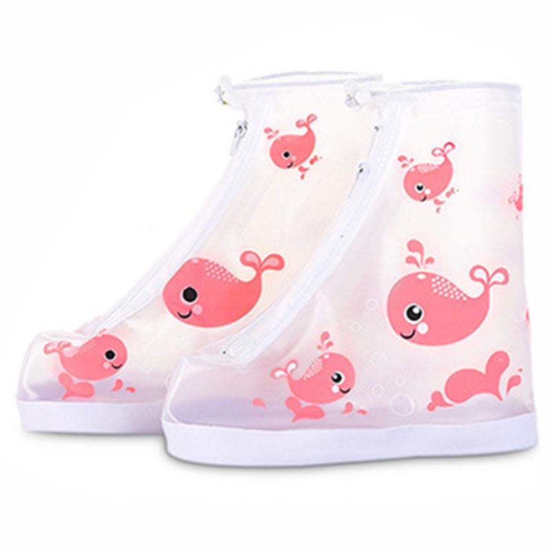 Детские резиновые бахилы Lesko Кит розовый 20.2 см на обувь от дождя на змейке для девочек Детские резиновые бахилы Lesko Кит розовый 20.2 см на обувь от дождя на змейке для девочек