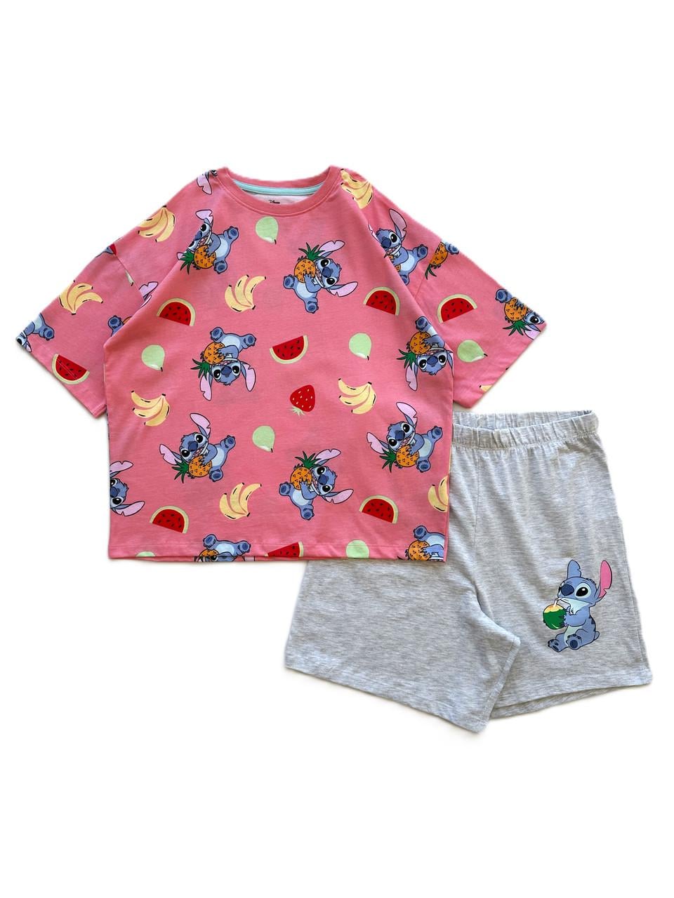 Піжама дитяча Primark Stich футболка/шорти 14-15 років 164 см Кораловий/Сірий (05022026-52)