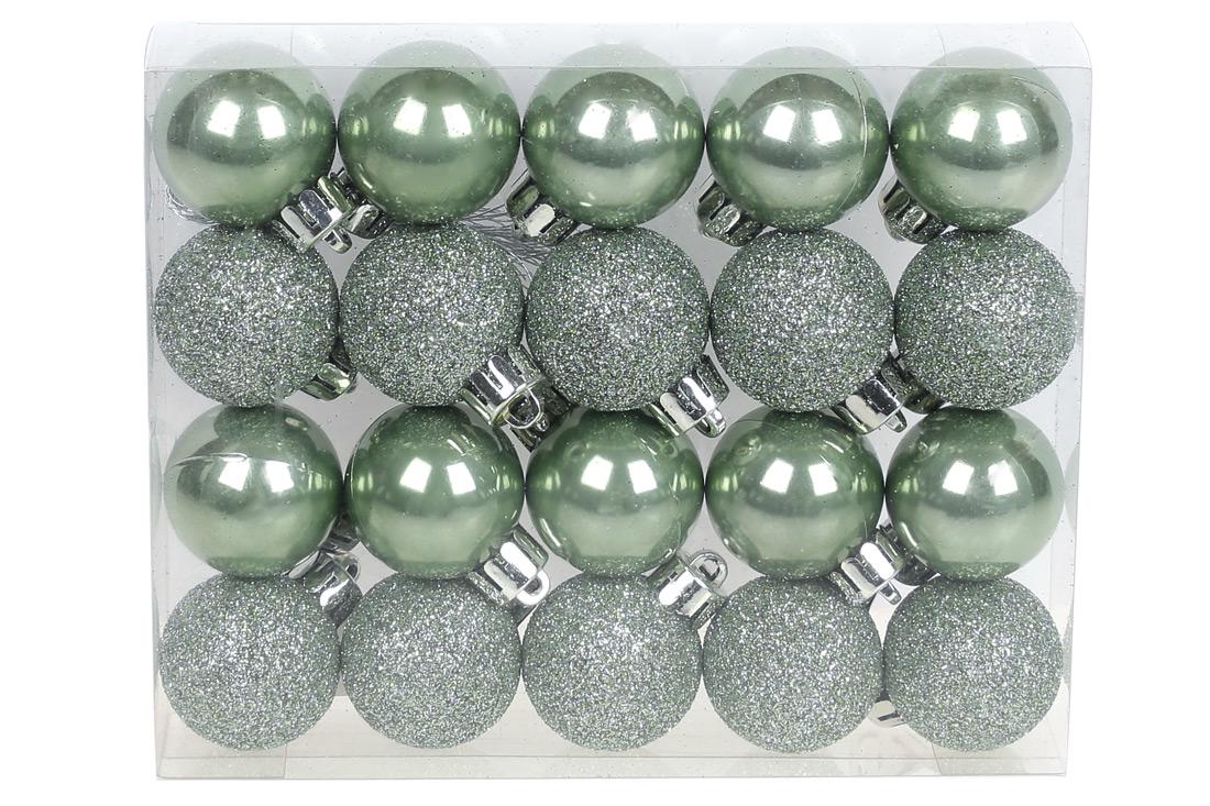 Набор елочных шаров BonaDi 3 см 20 шт. Зеленый шалфей (147-987