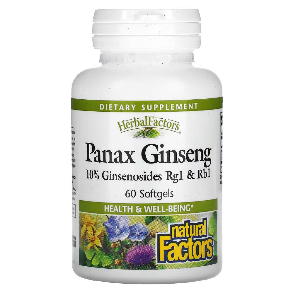 Комплекс для профілактики нервової системи Natural Factors Panax Ginseng 60 Softgels