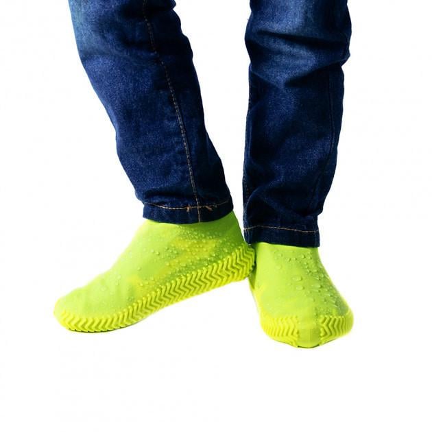 Чохли на взуття водонепроникні силіконові Waterproof Silicone Shoe багаторазові гумові від бруду Жовтий (2479515535)