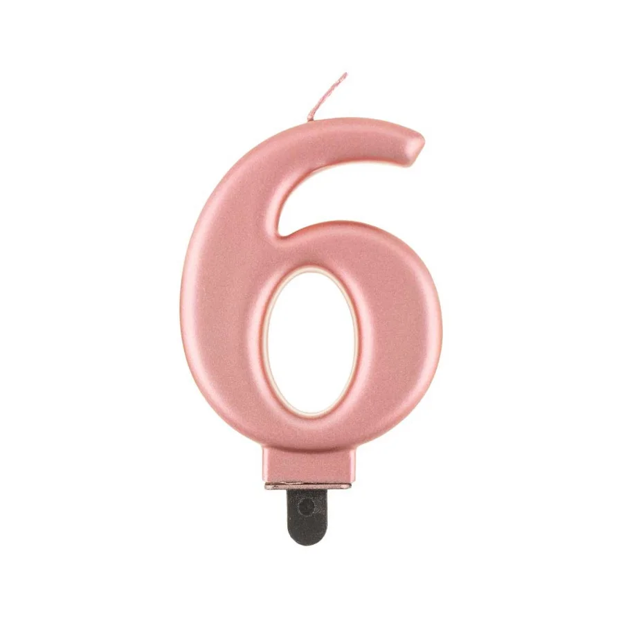 Свеча для торта Godan Godan 6 8 см Розовый металлик (5902973124774)