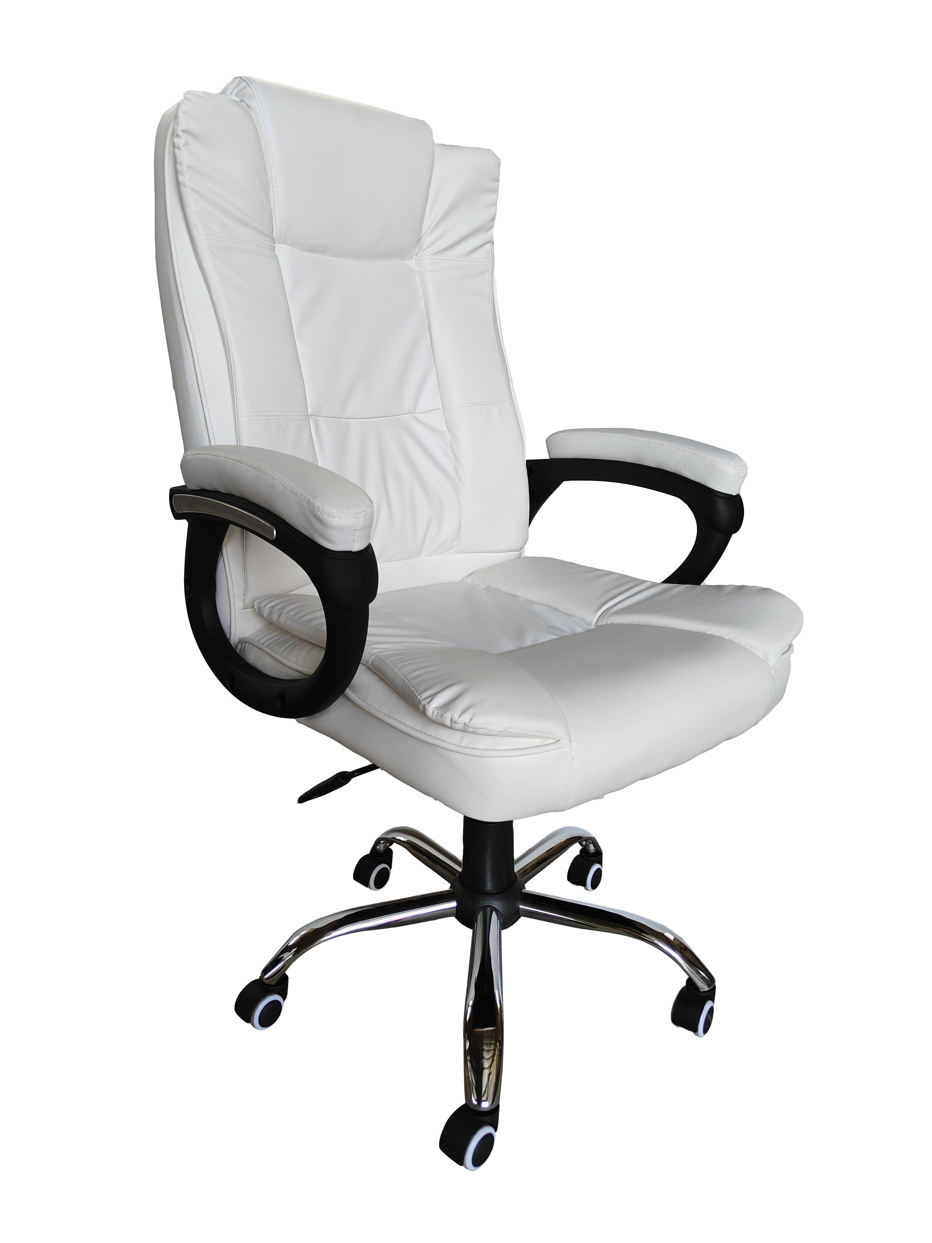 Офисное кресло компьютерное Bonro B-612 на колесах Белый (4816)