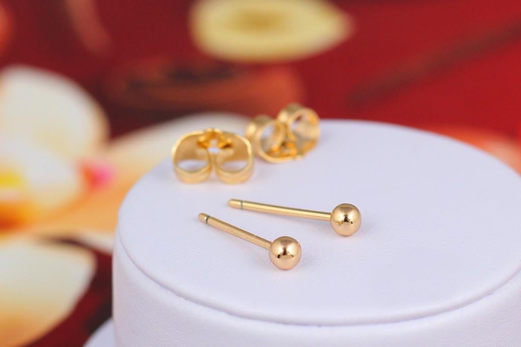 Сережки гвоздики Xuping Jewelry Кульки 3 мм Золотистий