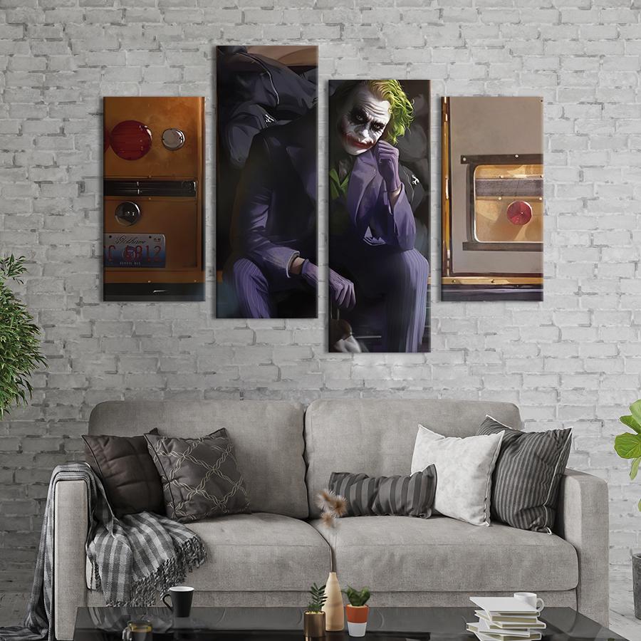 Картина модульна з 4 частин Joker The Dark Knight XL 149х106 см (718-42)