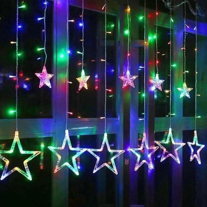 Xmas гирлянда Star Curtain 12M Multi (018459)