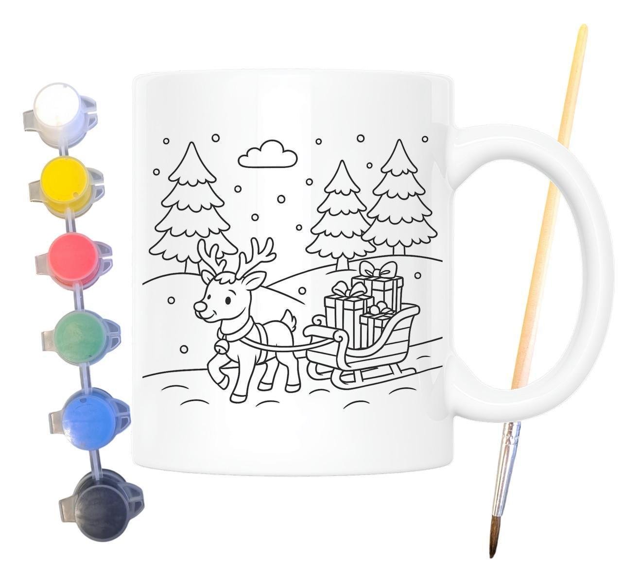 Набор для творчества кружка раскраска Новогодняя 330 мл Белый (КР0143)