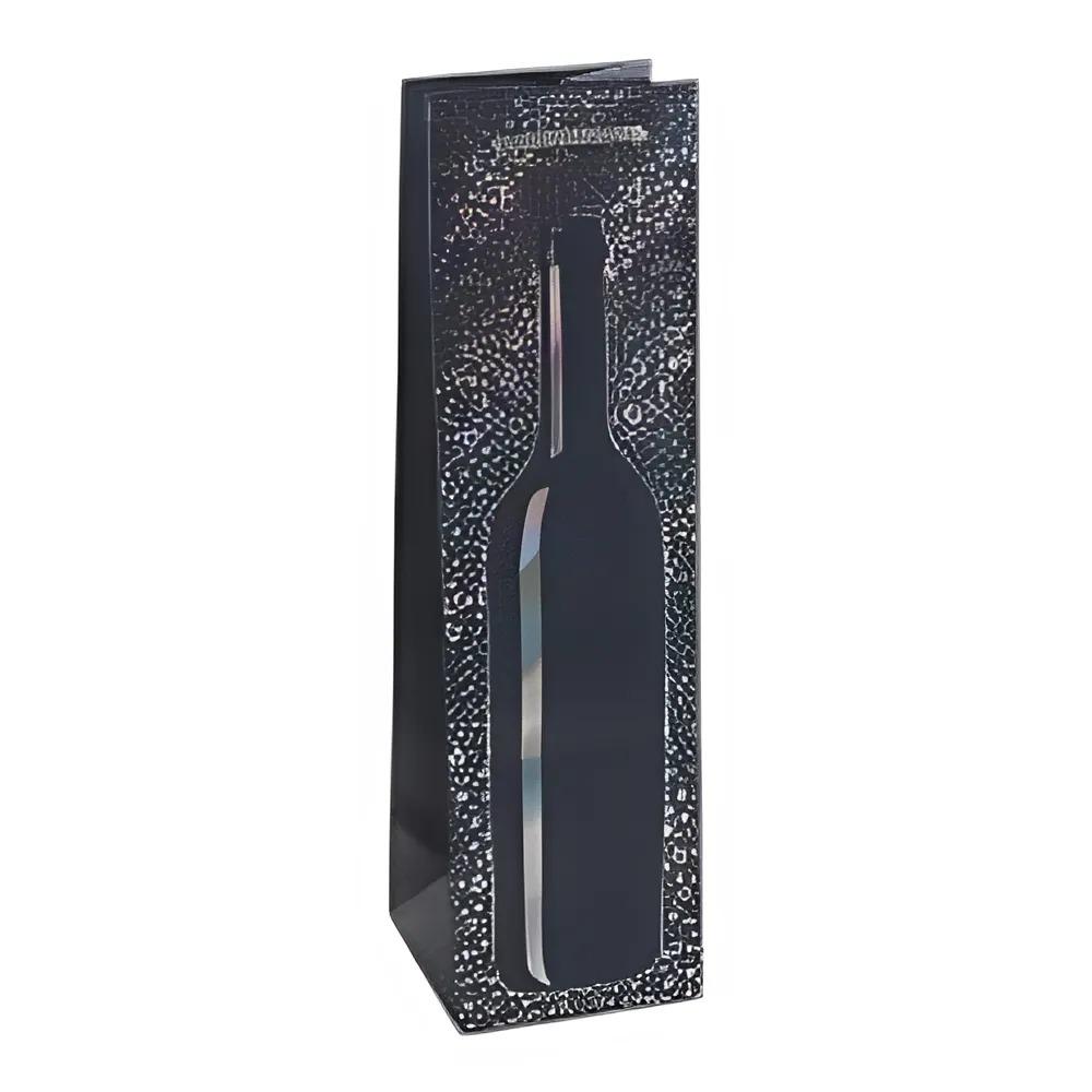 Подарунковий пакет під пляшку Stenson R95550 паперовий Bottle 11х11х38 см Сірий (9e8a9975)