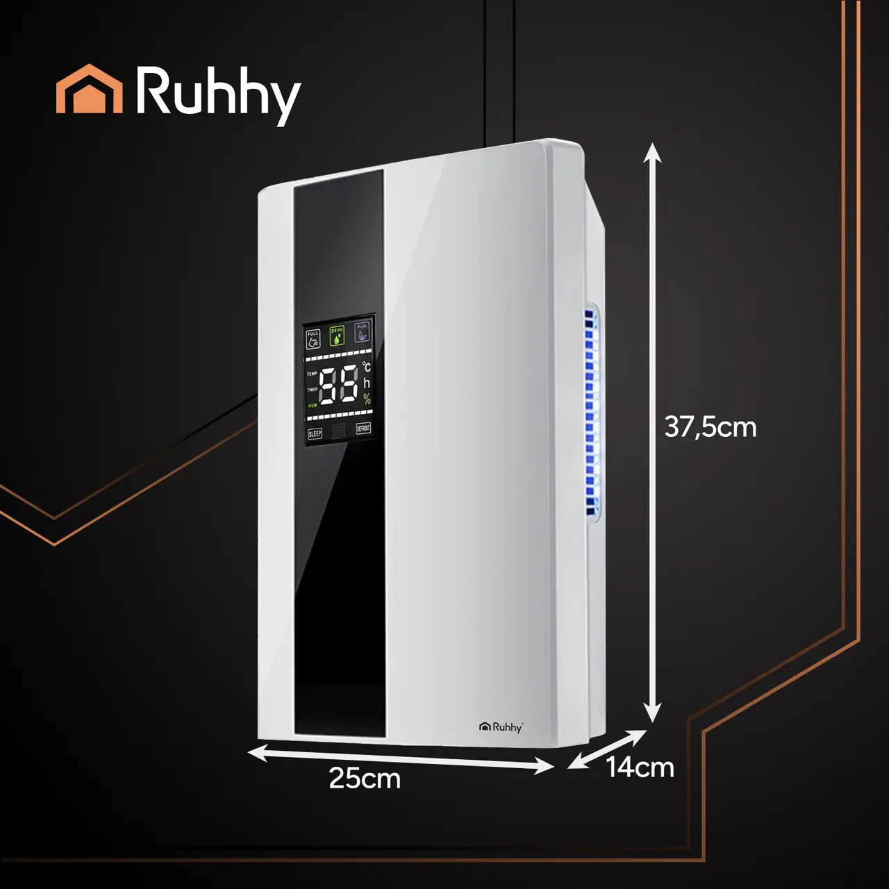 Осушитель и воздухоочиститель Ruhhy 2в1 с пультом 650 мл/сутки 2000 мл 30 м2 90 Вт Черный (26627) - фото 2 Осушитель и воздухоочиститель Ruhhy 2в1 с пультом 650 мл/сутки 2000 мл 30 м2 90 Вт Черный (26627) - фото 2