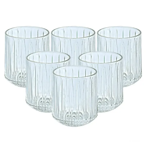 Набір склянок для віскі ребристих 6 шт. по 315 мл Прозорий