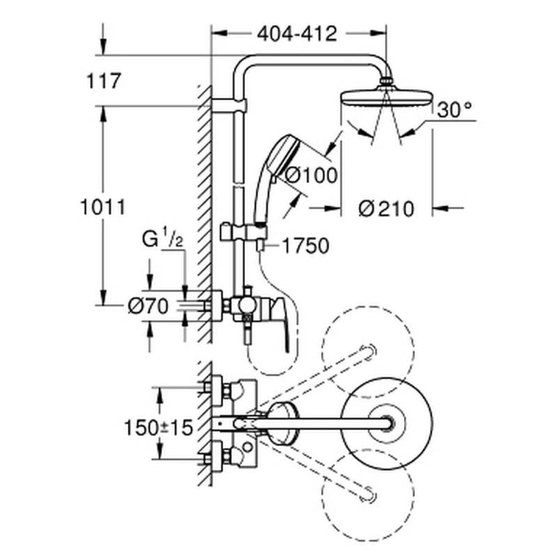 Душевая система Grohe Tempesta Cosmopolitan 26224001 Белый (71324) - фото 2