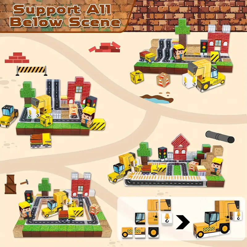 Конструктор магнитный Minecraft Спецтехника на магнитах 100 шт. (2742159014) - фото 4 Конструктор магнитный Minecraft Спецтехника на магнитах 100 шт. (2742159014) - фото 4