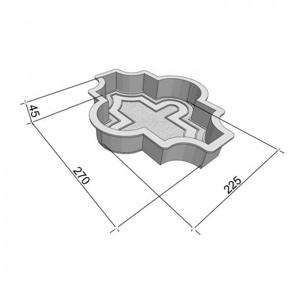 Форми для тротуарної плитки Верес-2007 Мелірія з візерунком 45 мм (11001-2362) - фото 2