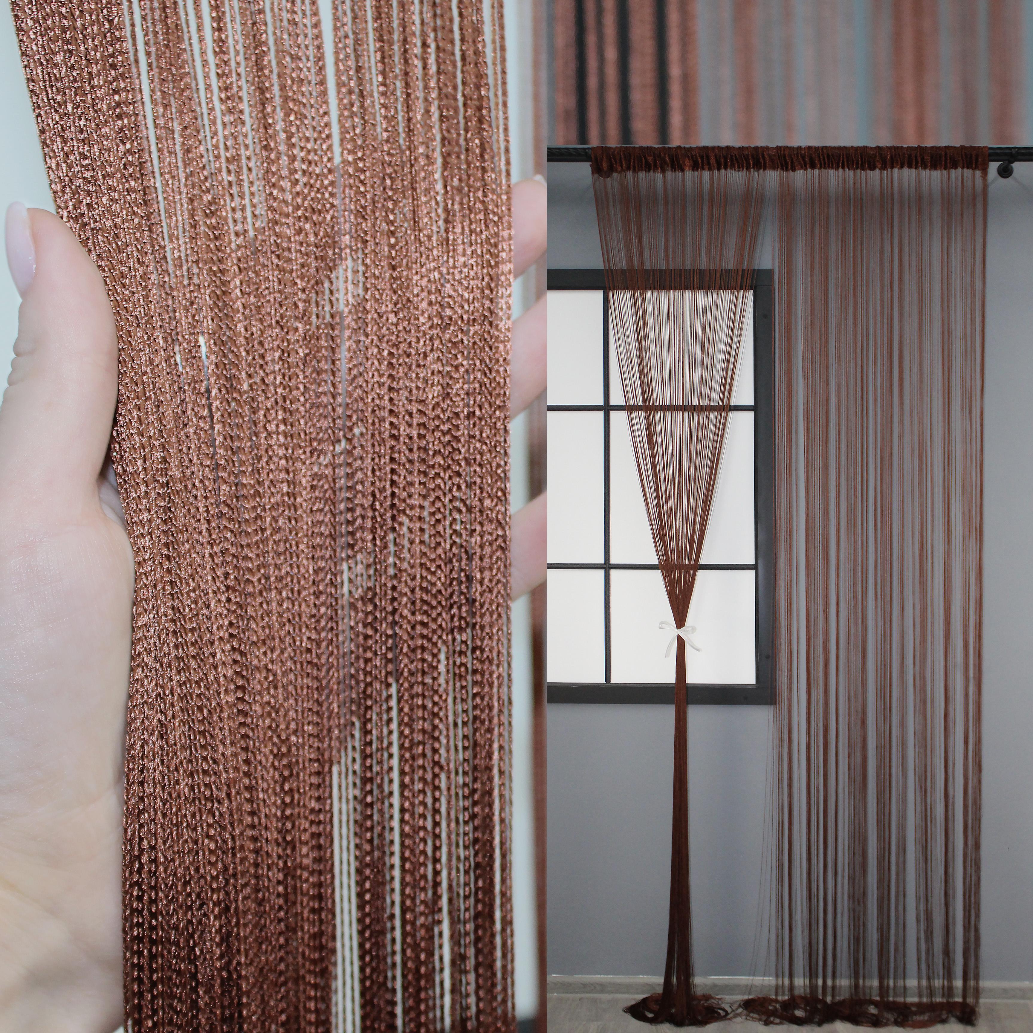 Шторы-нити 300х300 см Коричневый (61-005) - фото 4 Шторы-нити 300х300 см Коричневый (61-005) - фото 4