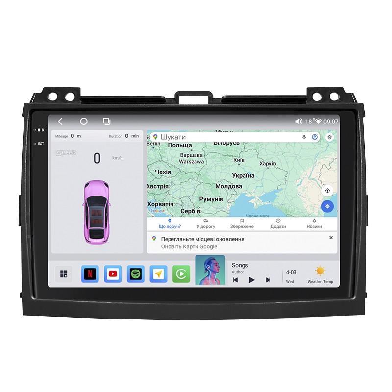 Автомагнитола штатная Lesko для Lexus GX I 2002-2009 4/64 QLED CarPlay 4G Wi-Fi GPS Prime 9" (22391708)