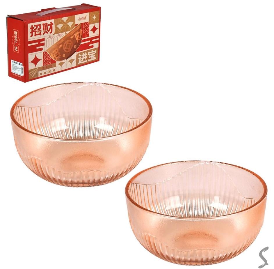 Салатник скляний Stenson 2 шт. 300мл (10425)