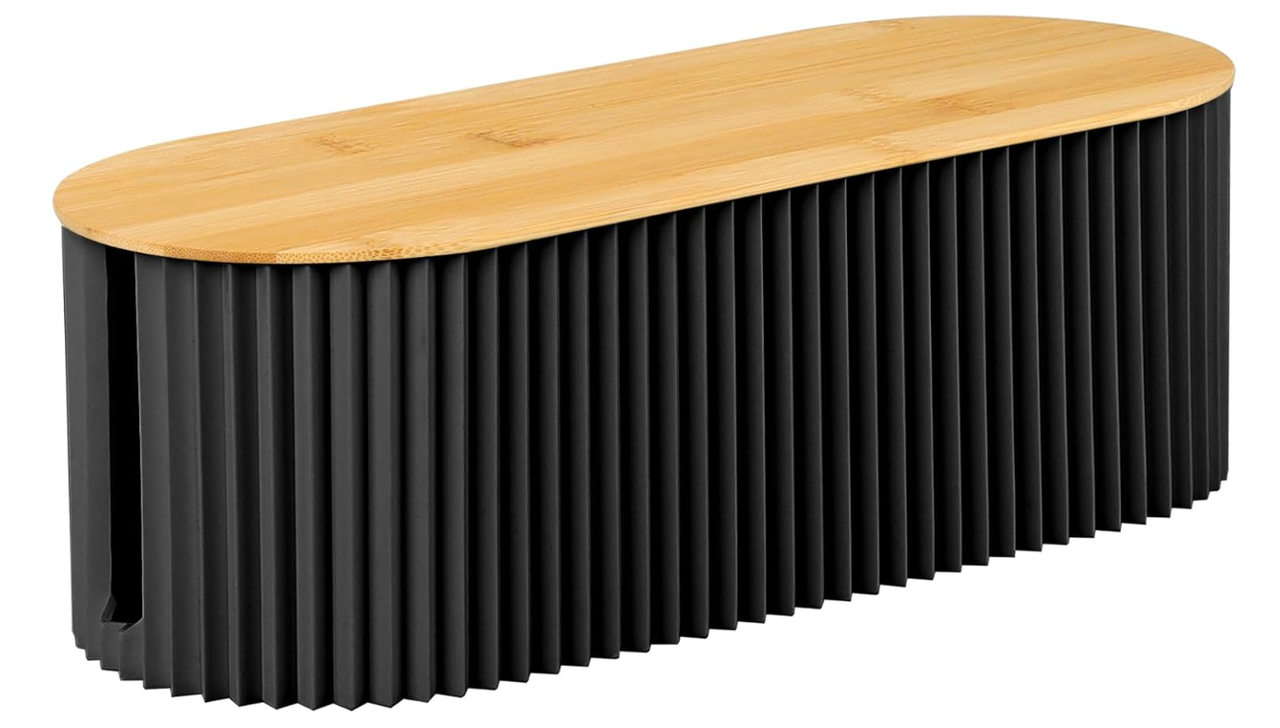 Органайзер для кабелів Cable Tidy Box з бамбуковою кришкою Чорний (2949211138)