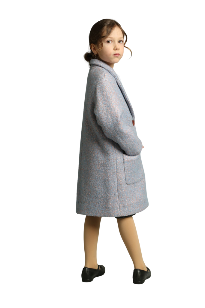 Пальто для дівчинки демісезонне 122-128 см Сіро-блакитний - фото 2 Пальто для дівчинки демісезонне 122-128 см Сіро-блакитний - фото 2
