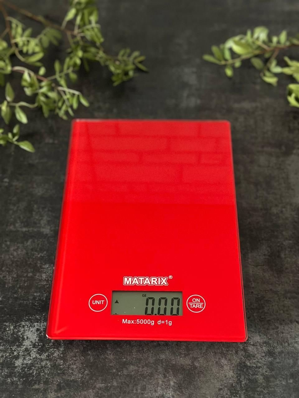 Ваги кухонні Matarix з дисплеєм 5 кг Червоний (MX-402)