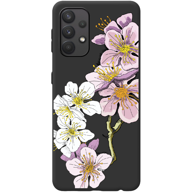 Чехол BoxFace Samsung A325 Galaxy A32 Cherry Blossom Черный силикон (42084-cc4-42567) - фото 1