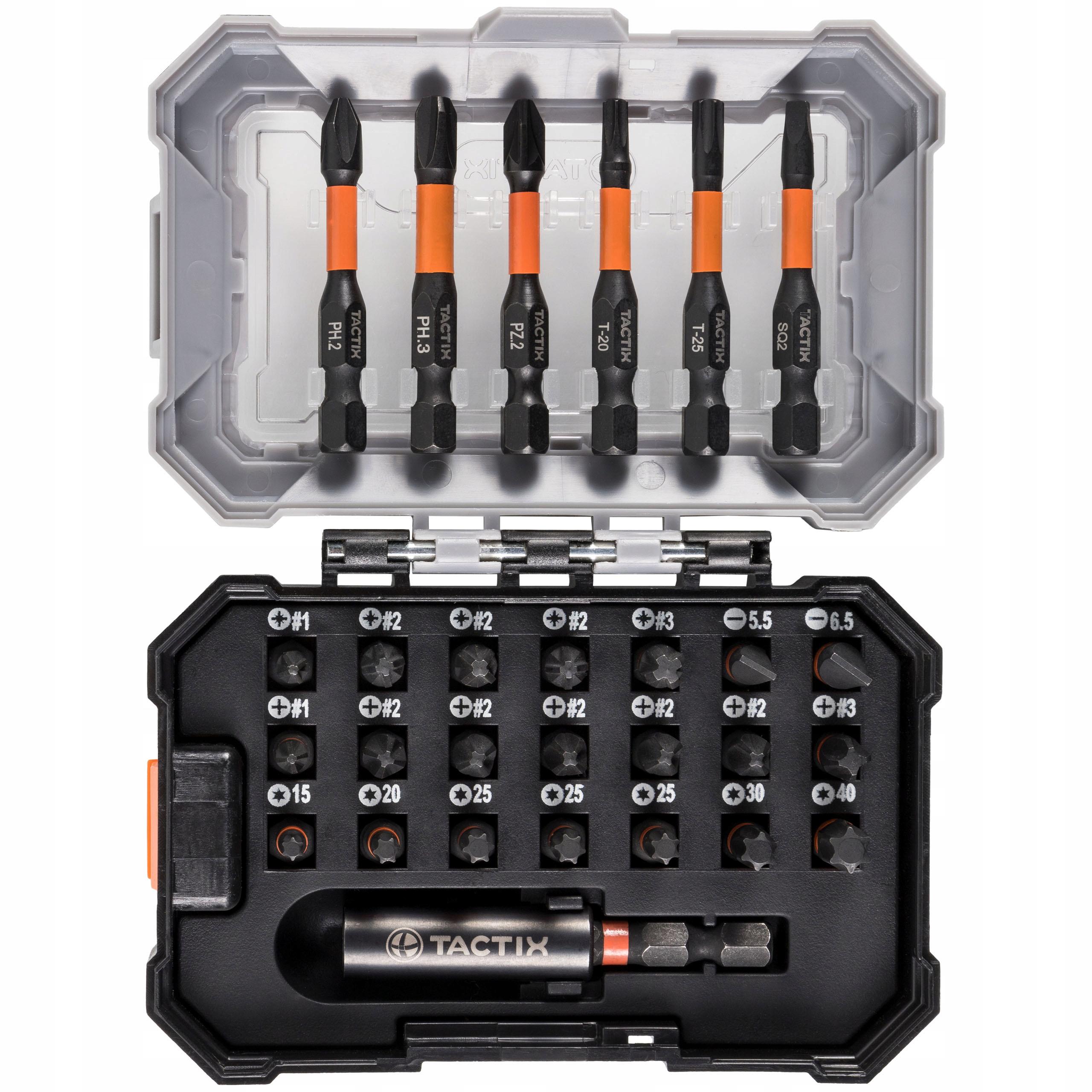 Набор ударных бит Tactix 455828P 28 шт. с держателем в кейсе закаленная сталь (INSOTOTVMB2028PMT0)