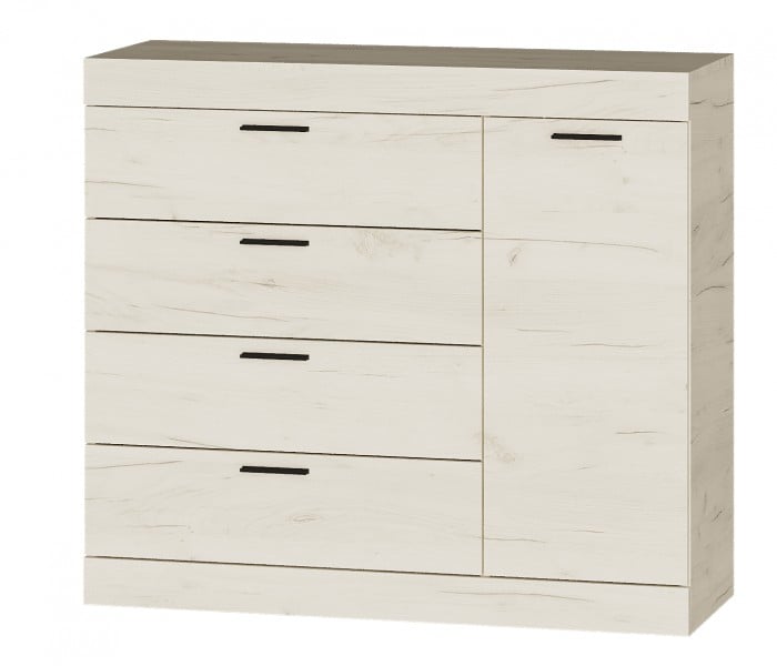 Комод Еверест Соната-5 105х38х94 см Крафт/Белый (15026)
