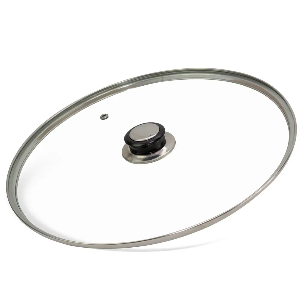 Кришка Brizoll скляна з ручкою та з металевим обідком 30 см (93-90-4630)
