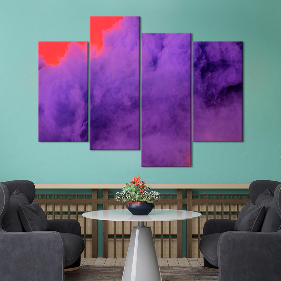 Картина абстракция Густой фиолетовый дым 129x90 см (A885-4)
