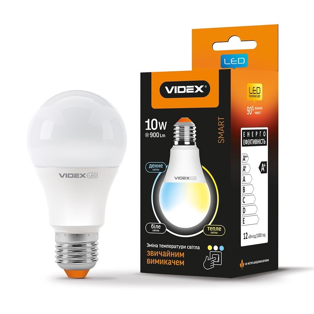 Лампа светодиодная VIDEX A60eС3 10 W E27 4100 K с регулировкой температуры света (1331115421)