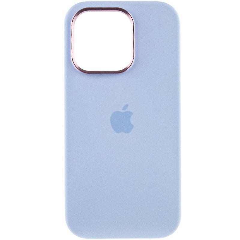 Противоударный чехол Silicone Case Metal Buttons (AA) для Apple iPhone 13 Pro (6.1") Голубой / Cloud Blue - фото 2