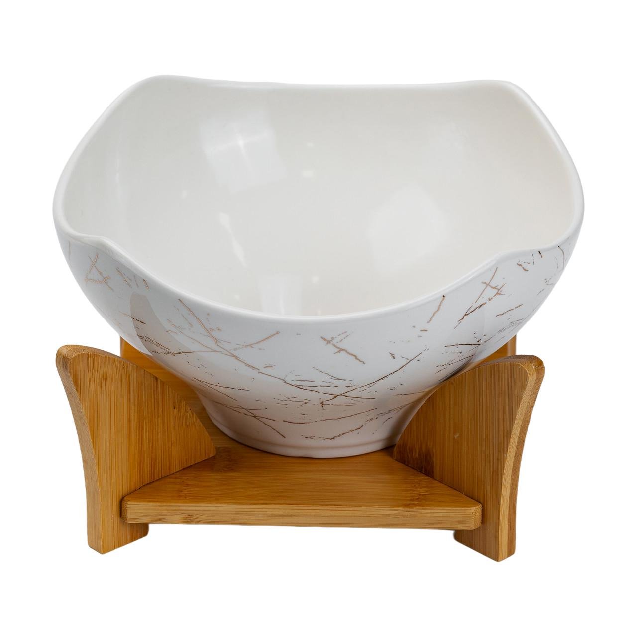 Салатниця керамічна з ложкою та вилкою на підставці 22х22х14 см (HP1228) - фото 7 Салатниця керамічна з ложкою та вилкою на підставці 22х22х14 см (HP1228) - фото 7