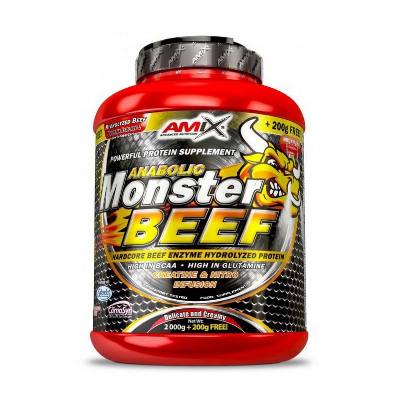 Протеин говяжий AMIX Beef Monster Protein 2,2 кг Strawberry with banana