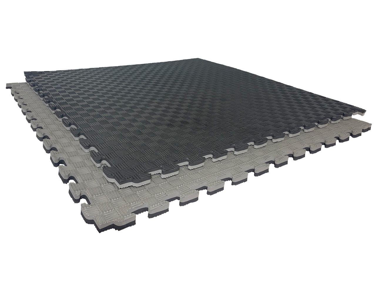 Мат Татами Ласточкин хвост 100х100х20 см Черно-серый