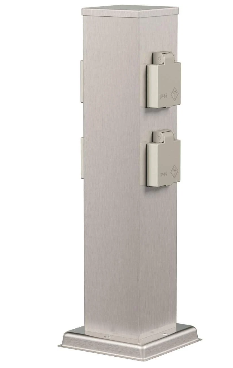 Садовая стойка с розетками алюминиевая MG PR Socket Quatro 80x80 см DB IP65 4 розетки - фото 1