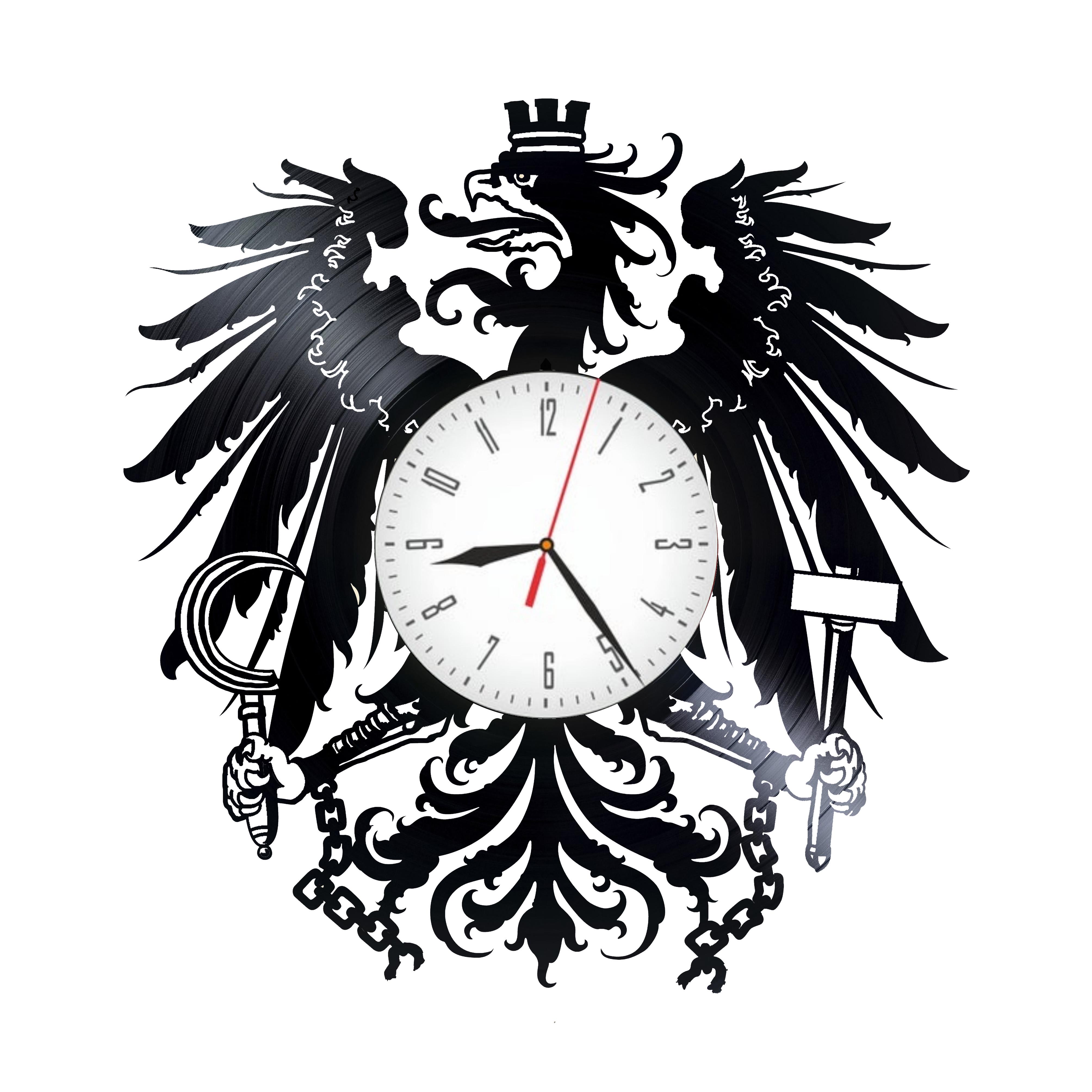 Часы настенные герб Австрії, 2195 из виниловой пластинки