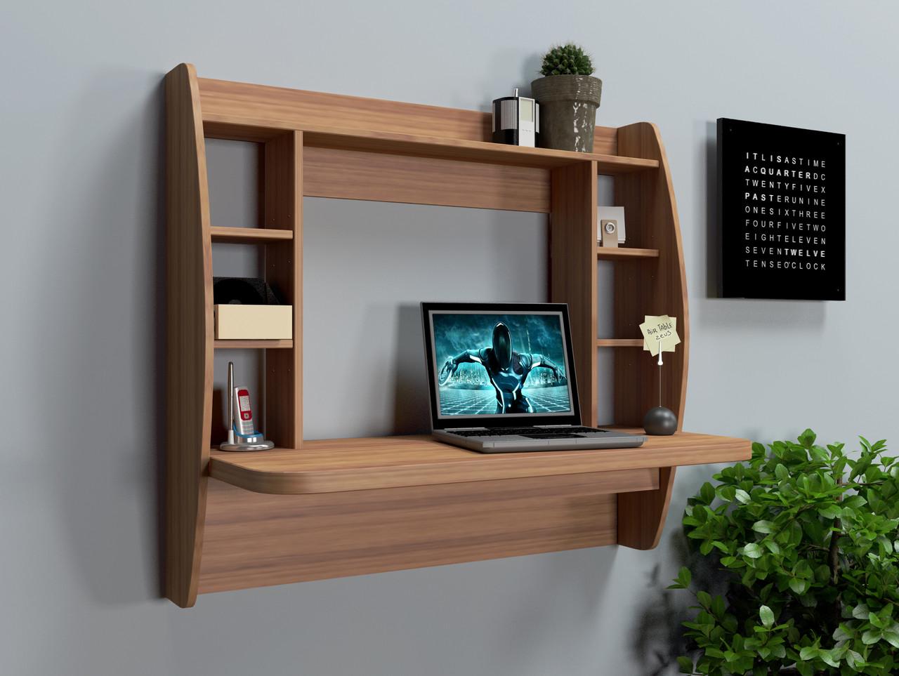 Комп'ютерний стіл навісний з надставкою Comfy Home AirTable I LB ЛДСП Горіх - фото 2