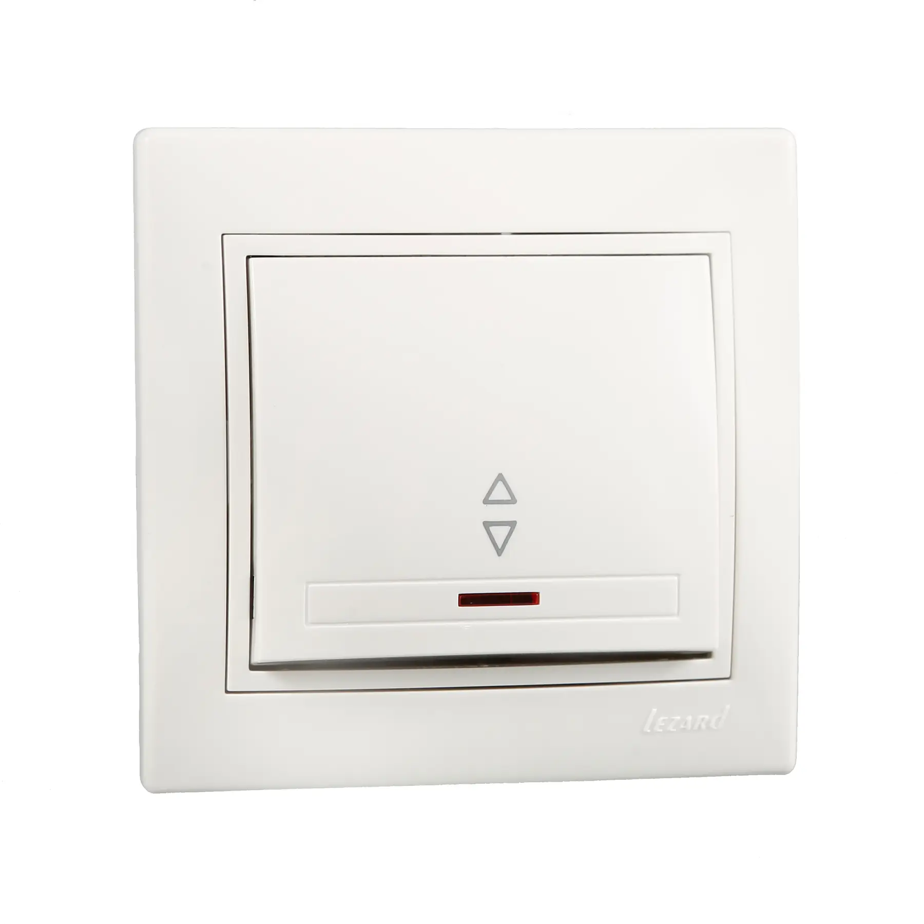 Вимикач Lezard Mira 1-клавішний прохідний з підсвіткою Білий