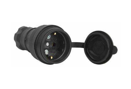 Розетка переносна E.NEXT e.socket.rubber.029.16 із заземленням та захисною кришкою 16А каучукова (s9100024)