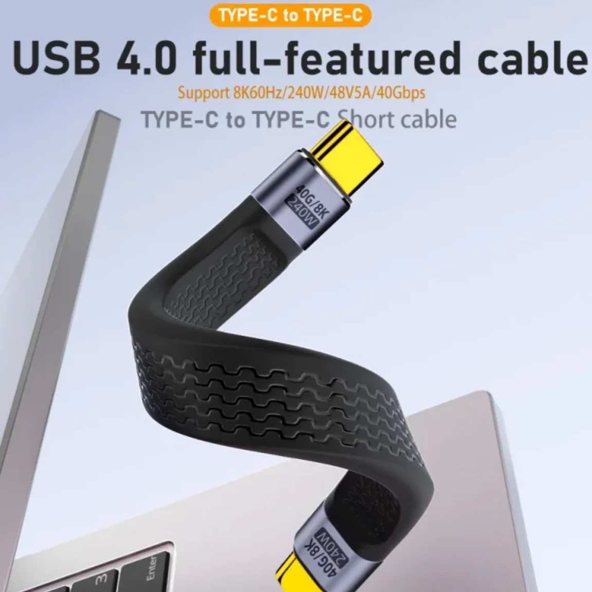 Кабель аудіо-відео кутовий USB-C4-40-SMM USB-C-USB-C (000049348) - фото 3