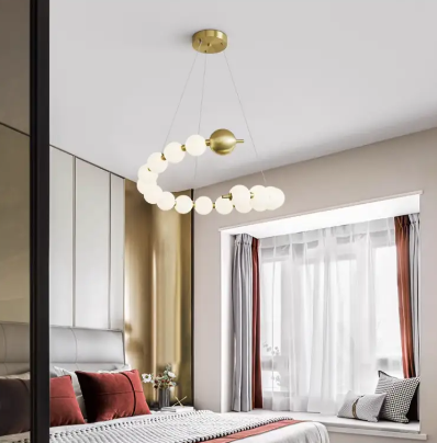 Люстра подвесная Valeso 36W Жемчужина 15 ламп Белый/Медный (G3974) Люстра подвесная Valeso 36W Жемчужина 15 ламп Белый/Медный (G3974)